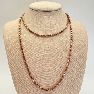 Stainless Steel Rose Gold Plated Round Mesh Chain 2mm Thick 28" Length